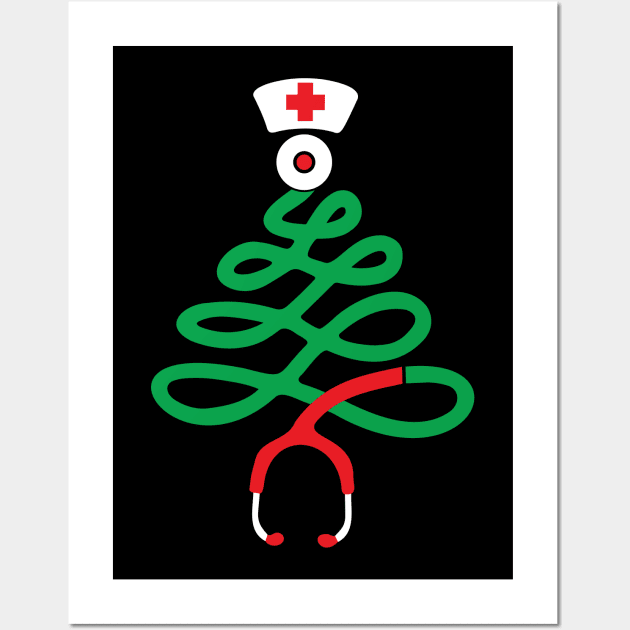 Medical Stethoscope Christmas Tree Wall Art by Space Club